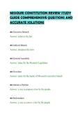 MISSOURI CONSTITUTION REVIEW STUDY&NewLine;GUIDE COMPREHENSIVE QUESTIONS AND&NewLine;ACCURATE SOLUTIONS&NewLine;