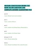MISSOURI CONSTITUTION REVIEW TEST&NewLine;BANK SOLVED QUESTIONS AND&NewLine;COMPLETE ANSWERS GUARANTEED PASS&NewLine;