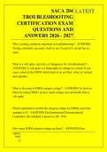 SACA 204 &NewLine;TROUBLESHOOTING &NewLine;CERTIFICATION EXAM &NewLine;QUESTIONS AND &NewLine;ANSWERS 2026 - 2027