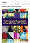 TEST BANK Foundations for Population Health in Community&sol;Public Health Nursing Margaret Stanhope Jeanette Lancaster 6th Edition A&plus;