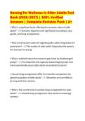 Nursing for Wellness in Older Adults Test Bank &lpar;2026&sol;2027&rpar; &vert; 100&percnt; Verified Answers &vert; Complete Revision Pack &vert; A&plus;
