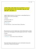 ALPHA PHI ALPHA RISK MANAGEMENT ACTUAL&NewLine;EXAM QUESTIONS AND ANSWERS &vert; BRAND NEW&NewLine;2026&sol;2027 &vert; GRADED A&plus;&excl;&excl;