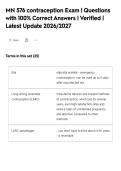MN 576 contraception Exam &vert; Questions&NewLine;with 100&percnt; Correct Answers &vert; Verified &vert;&NewLine;Latest Update 2026&sol;2027