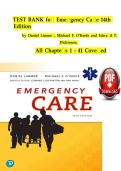 est Bank For Emergency Care 14th Edition By Daniel Limmer&comma; Michael F&period; O'Keefe&comma; And Edward T&period; Dickinson All Chapters 1-41 Covered