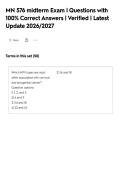 MN 576 midterm Exam &vert; Questions with&NewLine;100&percnt; Correct Answers &vert; Verified &vert; Latest&NewLine;Update 2026&sol;2027