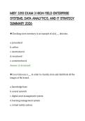 MISY 3310 EXAM 3 HIGH-YIELD ENTERPRISE&NewLine;SYSTEMS&comma; DATA ANALYTICS&comma; AND IT STRATEGY&NewLine;SUMMARY 2026