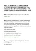 MISY 5325 MIDTERM CYBERSECURITY&NewLine;MANAGEMENT EXAM SCRIPT 2026 FULL&NewLine;QUESTIONS AND ANSWERS REVIEW PACK