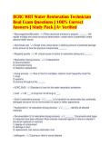 IICRC WRT Water Restoration Technician&NewLine;Real Exam Questions &vert; 100&percnt; Correct&NewLine;Answers &vert; Study Pack &vert; A&plus; Verified