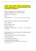 ALPHA PHI ALPHA RISK MANAGEMENT&NewLine;&lpar;ACTUAL 2026&sol;2027&rpar; &vert; EXAM QUESTIONS AND&NewLine;ANSWERS &vert; GRADED A&plus;&period;