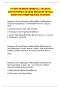 FITOUR PRIMARY PERSONAL TRAINING &NewLine;CERTIFICATION COURSE 2026&sol;2027 ACTUAL &NewLine;QUESTIONS WITH VERIFIED ANSWERS&period;