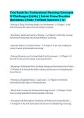 Test Bank for Professional Nursing&colon; Concepts&NewLine;& Challenges &lpar;2026&rpar; &vert; Latest Exam Practice&NewLine;Questions &vert; Fully Verified Answers &vert; A&plus;