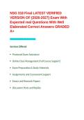 NSG 318 Final LATEST VERIFIED VERSION OF -2026-2027- Exam With Expected real Questions With Well Elaborated Correct Answers GRADED A&plus;&period;