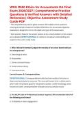 WGU D550 Ethics for Accountants OA Final Exam 2026&sol;2027 &vert; Comprehensive Practice Questions & Verified Answers with Detailed Rationales &vert; Objective Assessment Study Guide PDF