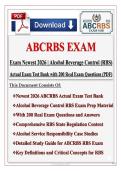 ABC RBS Exam Newest 2026 Actual Exam Test Bank &vert; Alcohol Beverage Control Responsible Beverage Service Prep &ndash; 200&plus; Real Questions & Correct Verified Answers&comma; Already Graded A&plus; &lpar;Brand New&excl;&excl;&rpar;