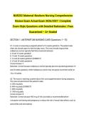 NUR202 Maternal-Newborn Nursing Comprehensive Review Exam Actual Exam 2026&sol;2027 &vert; Complete Exam-Style Questions with Detailed Rationales &vert; Pass Guaranteed &ndash; A&plus; Graded