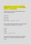 Traffic Supervisor Exam &lpar;ACTUAL 2026&sol;2027&rpar;&NewLine;Questions And Correct Answers &vert; Newest Update &vert;&NewLine;Graded A&plus; &vert; Guaranteed Pass&period;&NewLine;