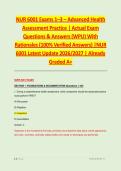 NUR 6001 Exams 1&ndash;3 &ndash; Advanced Health Assessment Practice &vert; Actual Exam Questions & Answers &lpar;WPU&rpar; With Rationales &lpar;100&percnt; Verified Answers&rpar; &vert;NUR 6001 Latest Update 2026&sol;2027 &vert; Already Graded A&plus;