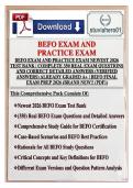 BEFO EXAM AND PRACTICE EXAM NEWEST 2026 TEST&NewLine;BANK&vert; COMPLETE 350 REAL EXAM QUESTIONS AND&NewLine;&NewLine;CORRECT DETAILED ANSWERS &lpar;VERIFIED ANSWERS&rpar;&NewLine;ALREADY GRADED A&plus;&vert; BEFO FINAL EXAM PREP 2026&NewLine;&NewLine;BEFO Exam and Practice Exam Newest 2026 Test Bank &vert; Complete 350 Real 