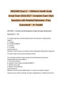  NSG3600 Exam 3 &ndash; Children's Health Guide Actual Exam 2026&sol;2027 &vert; Complete Exam-Style Questions with Detailed Rationales &vert; Pass Guaranteed &ndash; A&plus; Graded