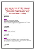 HESI NSG121&sol; NSG 121 &lpar;NEW 2026&sol; 2027&NewLine;Update&rpar; Health Assessment &vert; Review with &NewLine;Questions and Verified Answers&vert; 100&percnt; &NewLine;Correct&vert; Graded A&plus; Herzing