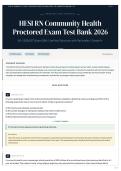 HESI RN Community Health Proctored Exam Test Bank 2026 50&plus; &lpar;2026 27&rpar; Exam Q&A   Verified Solutions with Rationales   Grade A&plus;