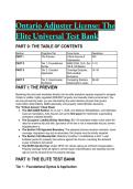 The Elite 2026&sol;2027 Ontario Adjuster License Test Bank &vert; 40&plus; S-Tier Questions&comma; Rationales & Mentor Breakdowns &lpar;SABS&comma; OAP 1&comma; OLA&rpar;