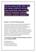 NLN Nex Verbal LATEST 2025&sol; 2026 TEST BANK&vert; COMPLETE ACTUAL EXAM QUESTIONS AND CORRECT DETAILED ANSWERS &lpar;VERIFIED ANSWERS&rpar; ALREADY GRADED A&plus; &lpar;BRAND NEW&excl;&excl;&rpar;