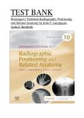 Test Bank for Bontragers Textbook of Radiographic Positioning and Related Anatomy 10th Edition by Lampignano