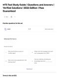 MTS Test Study Guide &vert; Questions and Answers &vert;&NewLine;Verified Solutions &vert; 2026 Edition &vert; Pass&NewLine;Guaranteed&NewLine;