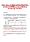 MIMG C185A PROBLEM SET 2 &lbrace;STRUCTURE OF ORGANIC MOLECULES&rcub; -UPDATED 20262027 &vert;COMPLETE