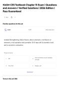 NASM CES Textbook Chapter 15 Exam &vert; Questions&NewLine;and Answers &vert; Verified Solutions &vert; 2026 Edition &vert;&NewLine;Pass Guaranteed