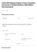 NASM CES Textbook Chapter 14 Exam &vert; Questions&NewLine;and Answers &vert; Verified Solutions &vert; 2026 Edition &vert;&NewLine;Pass Guaranteed