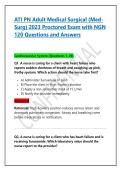 ATI PN Adult Medical Surgical &lpar;Med-Surg&rpar; 2023 Proctored Exam with NGN 120 Questions and Answers