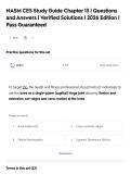 NASM CES Study Guide Chapter 13 &vert; Questions&NewLine;and Answers &vert; Verified Solutions &vert; 2026 Edition &vert;&NewLine;Pass Guaranteed