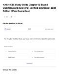 NASM CES Study Guide Chapter 12 Exam &vert;&NewLine;Questions and Answers &vert; Verified Solutions &vert; 2026&NewLine;Edition &vert; Pass Guaranteed&NewLine;
