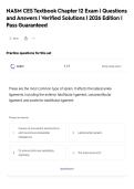 NASM CES Textbook Chapter 12 Exam &vert; Questions&NewLine;and Answers &vert; Verified Solutions &vert; 2026 Edition &vert;&NewLine;Pass Guaranteed