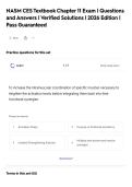 NASM CES Textbook Chapter 11 Exam &vert; Questions&NewLine;and Answers &vert; Verified Solutions &vert; 2026 Edition &vert;&NewLine;Pass Guaranteed