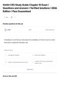 NASM CES Study Guide Chapter 10 Exam &vert;&NewLine;Questions and Answers &vert; Verified Solutions &vert; 2026&NewLine;Edition &vert; Pass Guaranteed