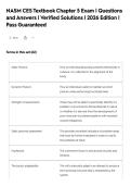 NASM CES Textbook Chapter 5 Exam &vert; Questions&NewLine;and Answers &vert; Verified Solutions &vert; 2026 Edition &vert;&NewLine;Pass Guaranteed&NewLine;