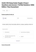 NASM CES Study Guide Chapter 2 Exam &vert;&NewLine;Questions and Answers &vert; Verified Solutions &vert; 2026&NewLine;Edition &vert; Pass Guaranteed