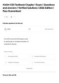 NASM CES Textbook Chapter 1 Exam &vert; Questions&NewLine;and Answers &vert; Verified Solutions &vert; 2026 Edition &vert;&NewLine;Pass Guaranteed