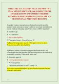 WELLCARE ACT MASTERY EXAM AND PRACTICE &NewLine;EXAM NEWEST 2026 TEST BANK&vert; COMPLETE REAL &NewLine;EXAM QUESTIONS AND CORRECT VERIFIED &NewLine;ANSWERS&sol; ALREADY GRADED A&plus;&vert; WELLCARE ACT &NewLine;MASTERY EXAM PREP &lpar;MOST RECENT&excl;&excl;&rpar; 