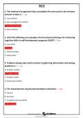 MCQ 1 Key Concepts in Nursing Management and Decision Making Comprehensive Questions &lpar;Frequently Tested&rpar; and Complete Solutions Graded A&plus;&lowbar;organized