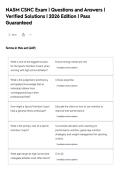 NASM CSNC Exam &vert; Questions and Answers &vert;&NewLine;Verified Solutions &vert; 2026 Edition &vert; Pass&NewLine;Guaranteed