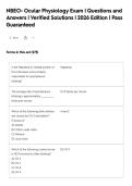 NBEO- Ocular Physiology Exam &vert; Questions and&NewLine;Answers &vert; Verified Solutions &vert; 2026 Edition &vert; Pass&NewLine;Guaranteed