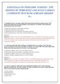 Essentials of Pediatric Nursing 5th Edition Test Bank by Kyle & Carman &lpar;Complete & Graded A&rpar;