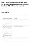 NBEO- Ocular Anatomy Post Seg and Cranial&NewLine;Nerves Exam &vert; Questions and Answers &vert; Verified&NewLine;Solutions &vert; 2026 Edition &vert; Pass Guaranteed