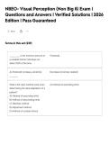 NBEO- Visual Perception &lpar;Non Big 8&rpar; Exam &vert;&NewLine;Questions and Answers &vert; Verified Solutions &vert; 2026&NewLine;Edition &vert; Pass Guaranteed