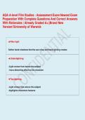 AQA A-level Media Studies&colon; Specification&comma; Content & Assessment Exam Newest Exam Preparation With Complete Questions And Correct Answers With Rationales &vert; Already Graded A&plus;&vert;&vert;Brand New Version&excl;&excl;