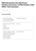 NBEO-Biochemistry &lpar;Non-Big 8&rpar; Exam &vert;&NewLine;Questions and Answers &vert; Verified Solutions &vert; 2026&NewLine;Edition &vert; Pass Guaranteed